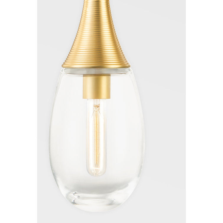 Elegant Aged Brass Dimmable Wall Sconce with Clear Glass Shade