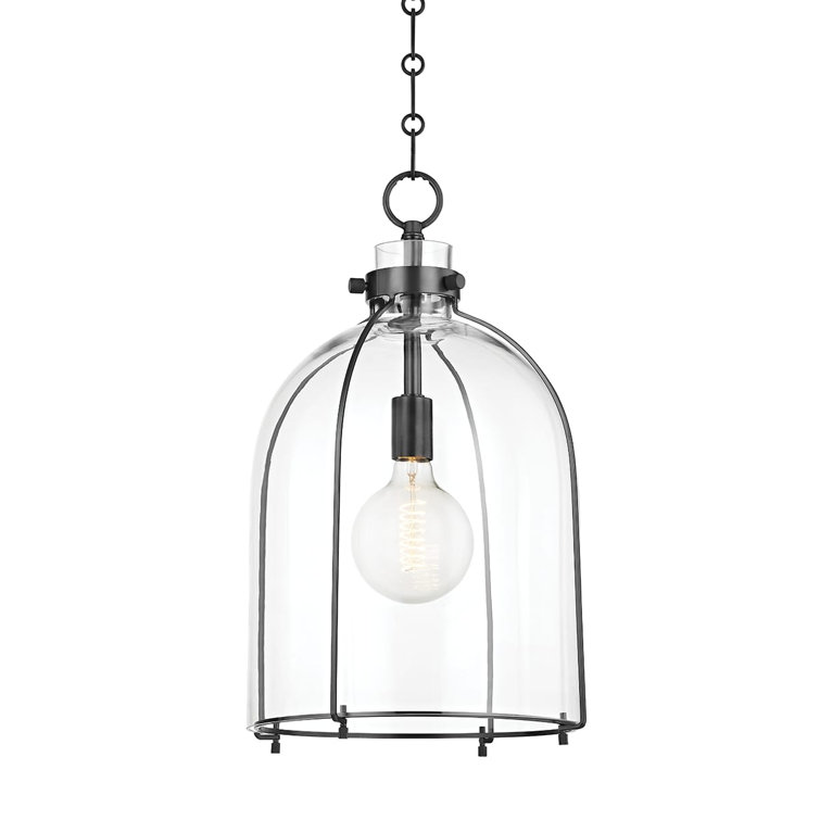 Old Bronze Clear Glass Dome Pendant Light