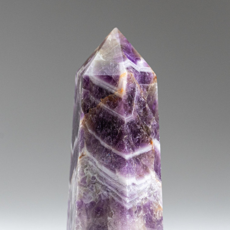 Polished Chevron Amethyst Crystal Point, 3.5-4.5 Inches