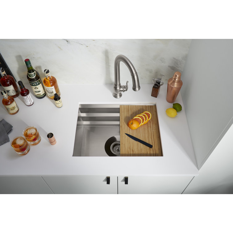Prolific 23" Stainless Steel Under-Mount Single Bowl Kitchen Sink with Accessories