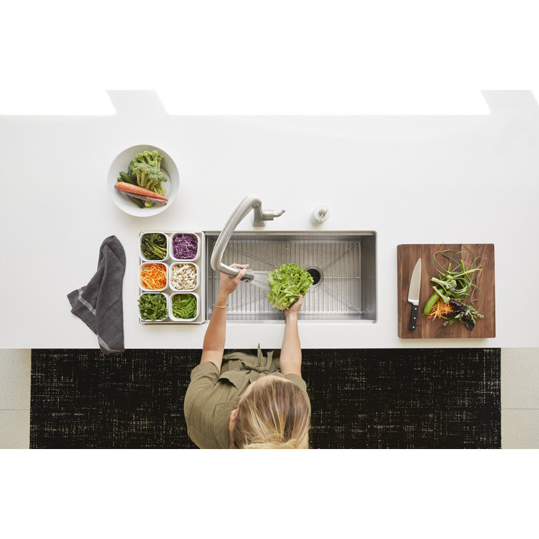 Stages 45-Inch Stainless Steel Undermount Workstation Sink