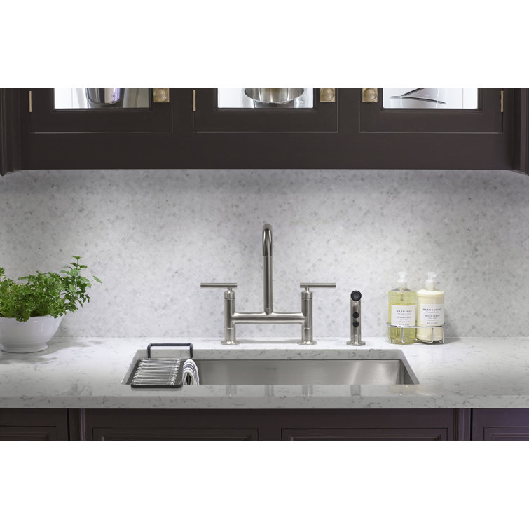 Strive 29-Inch Stainless Steel Single Bowl Kitchen Sink with Rack