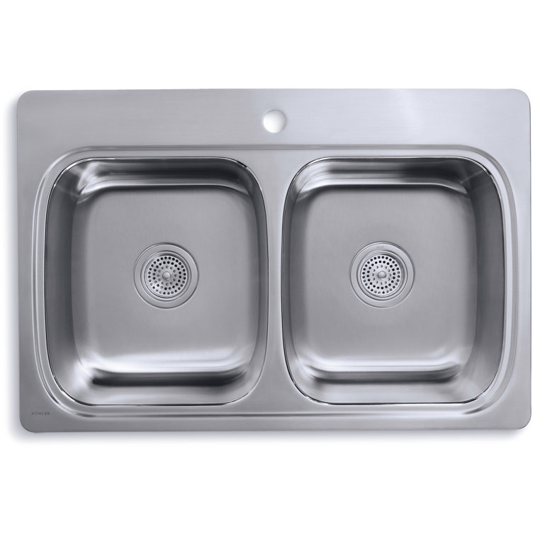 Sleek 36" Stainless Steel Double-Equal Bowl Kitchen Sink