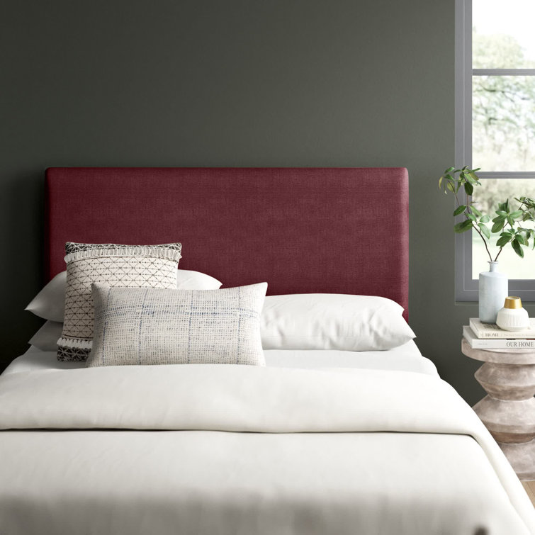 Classic Black Linen Upholstered Queen Headboard with Solid Wood Frame