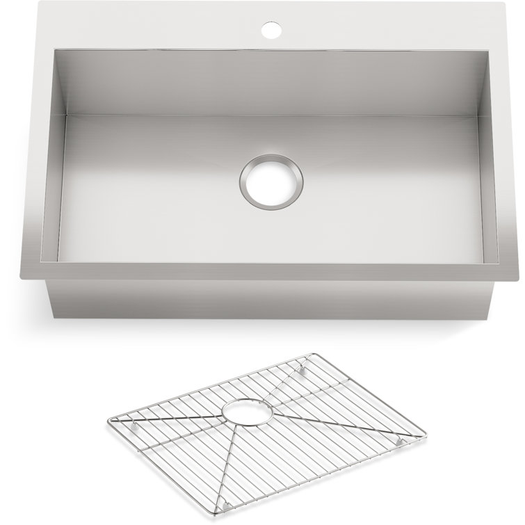 Vault 33" Stainless Steel Single Bowl Drop-in Kitchen Sink