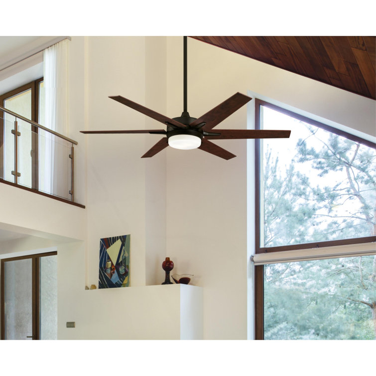 60'' Black-Bronze Ceiling Fan with LED Light Kit and Remote