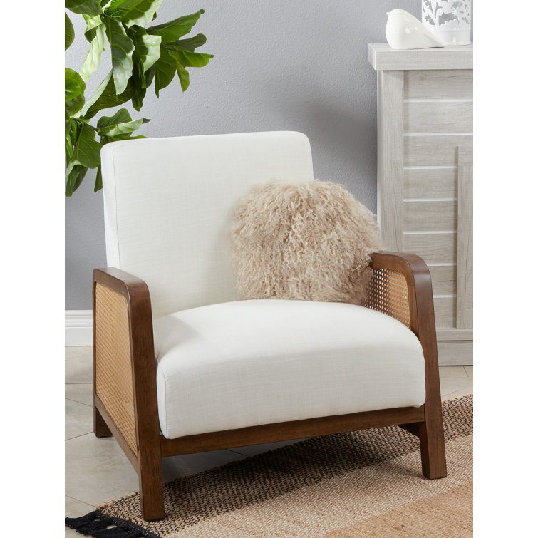 Oyster Round Mongolian Lamb Fur Throw Pillow 13"