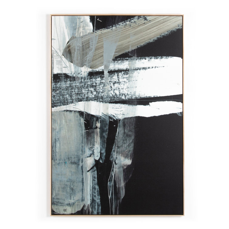 Dan Hobday Abstract Landscape Canvas Print in Natural Frame