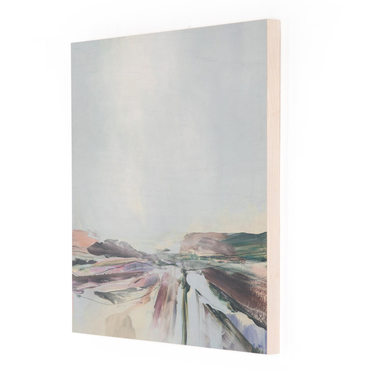 Large Coastal Landscape Canvas Painting in Pastel Hues