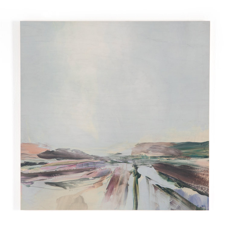 Large Coastal Landscape Canvas Painting in Pastel Hues