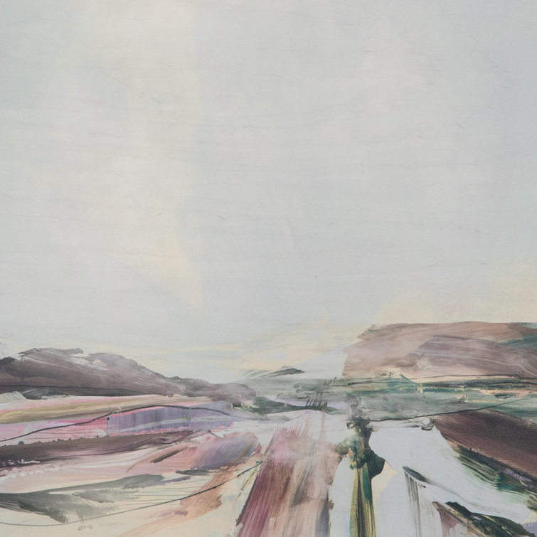 Large Coastal Landscape Canvas Painting in Pastel Hues