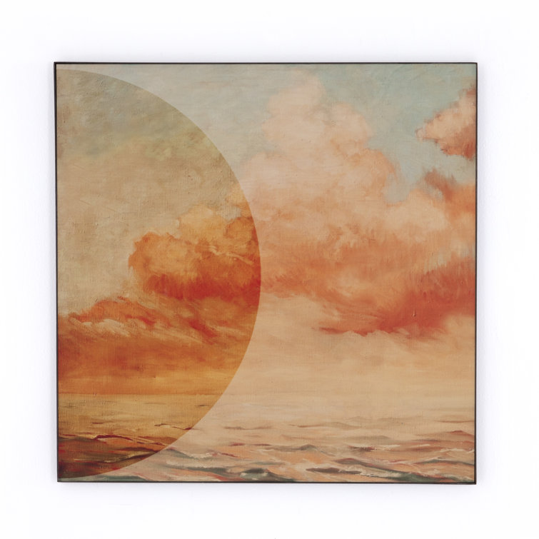 Sunrise I & II Diptych Framed Canvas Print in Warm Tones