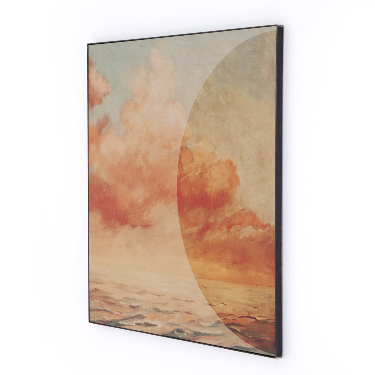 Sunrise I & II Diptych Framed Canvas Print in Warm Tones