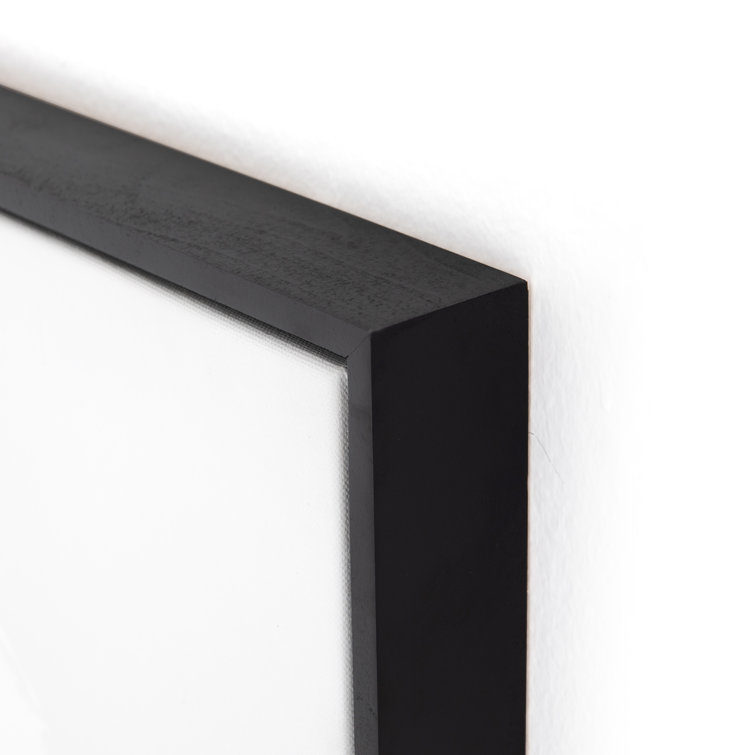 Abstract Black and White Canvas Print with Maple Frame
