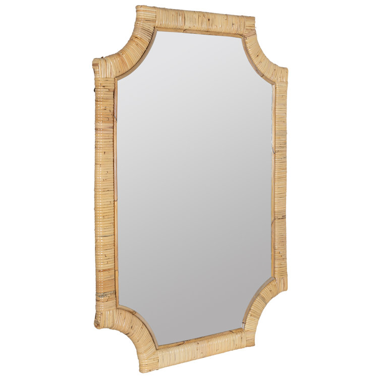 Lina Natural Rattan Rectangular Wall Vanity Mirror