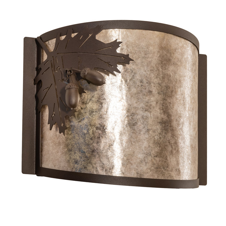 Rustic Bronze 9"x12" Oak Leaf & Acorn Dimmable Wall Sconce
