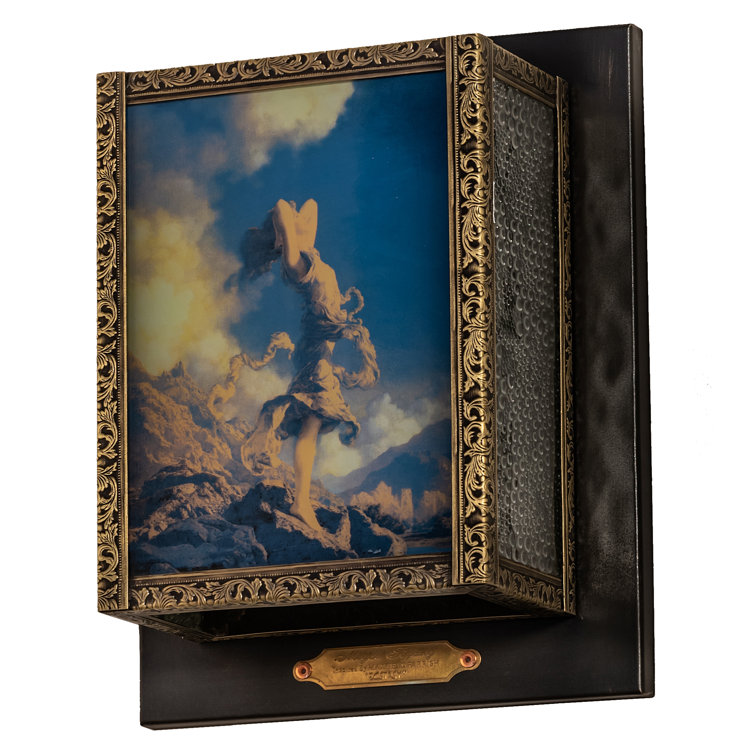 Maxfield Parrish Ecstacy 11'' Beige Glass Rectangle Sconce