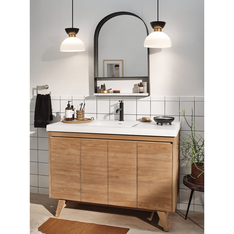 Matte Black Metal Single Hole Bathroom Faucet with Diverter