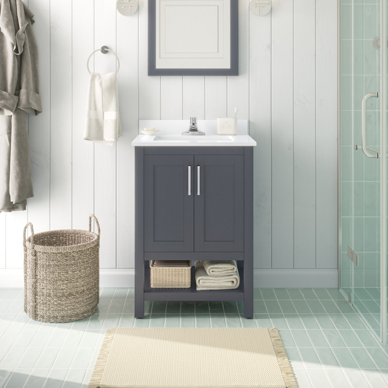 Vegas 24" Dark Charcoal Freestanding Bathroom Vanity with Sink