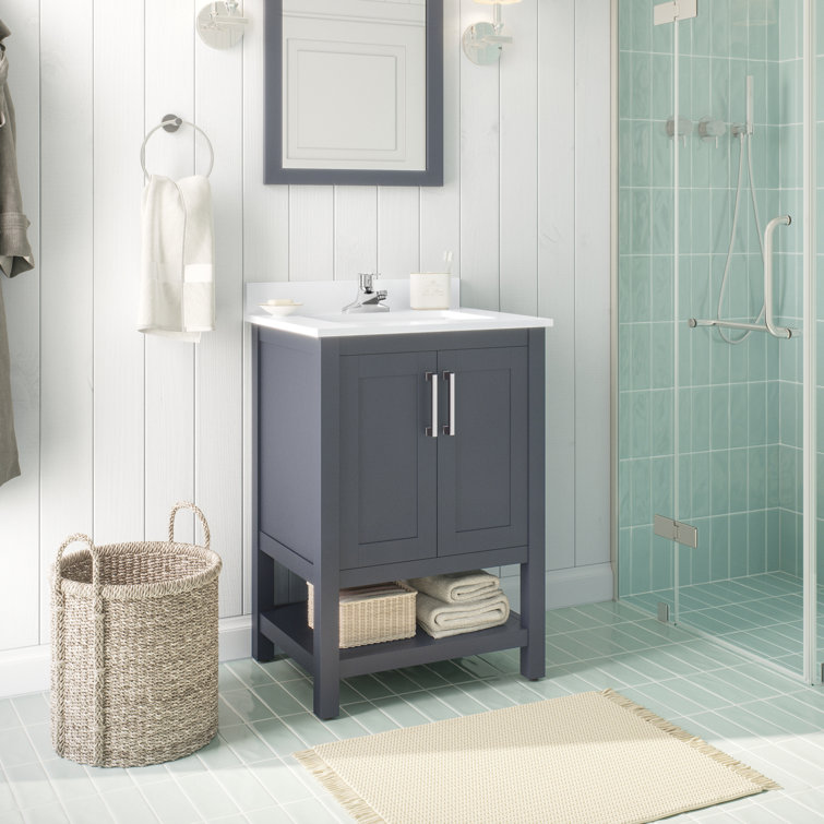 Vegas 24" Dark Charcoal Freestanding Bathroom Vanity with Sink