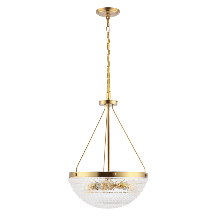 Thorin 3-Light Gold Glass LED Pendant
