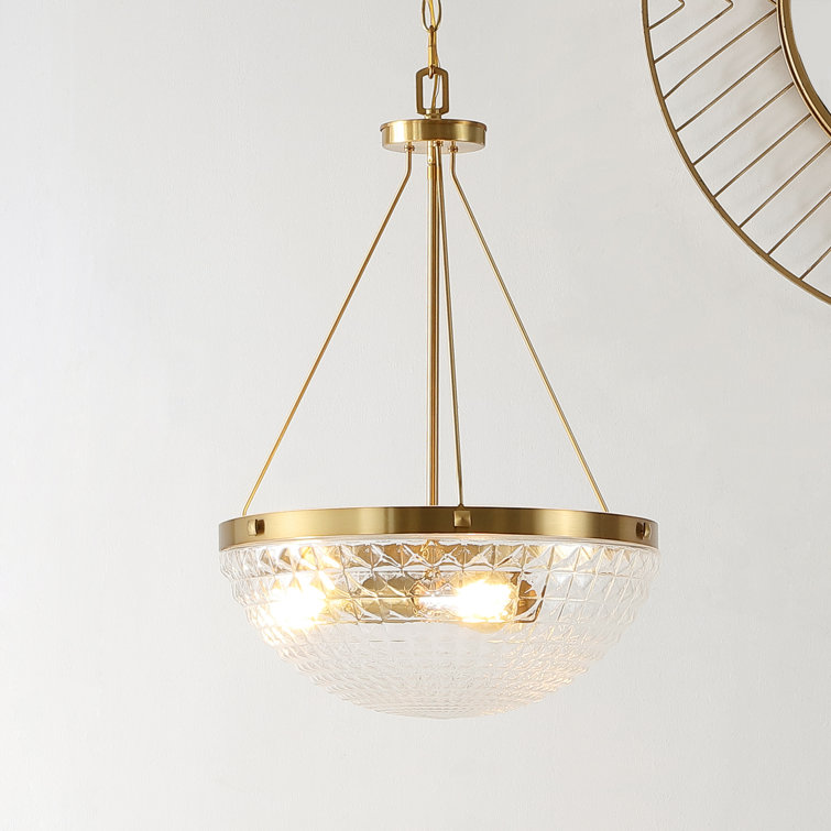 Thorin 3-Light Gold Glass LED Pendant