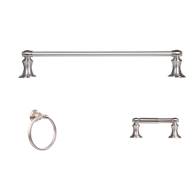 Satin Nickel 3-Piece Bathroom Hardware Set
