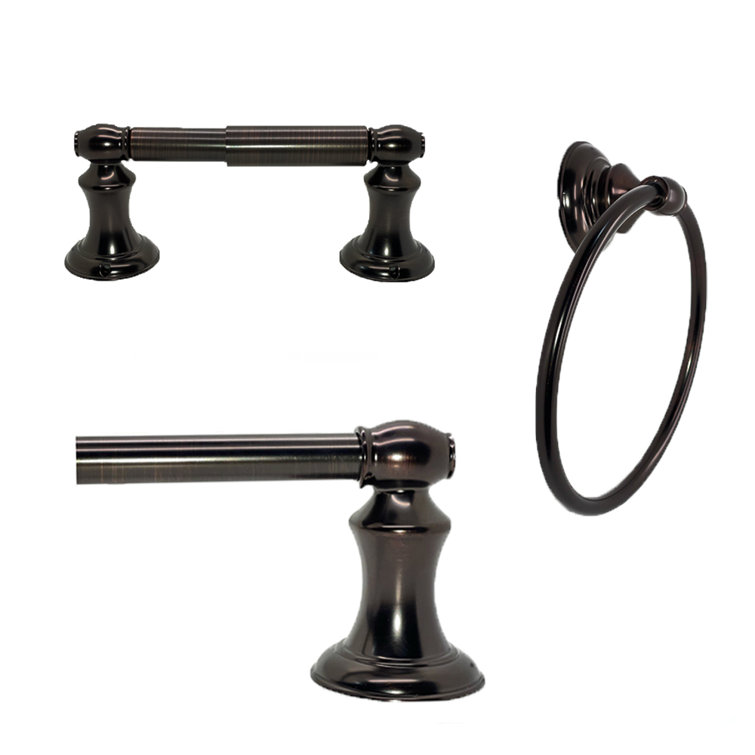 Oil Rubbed Bronze 3-Piece Bathroom Hardware Set