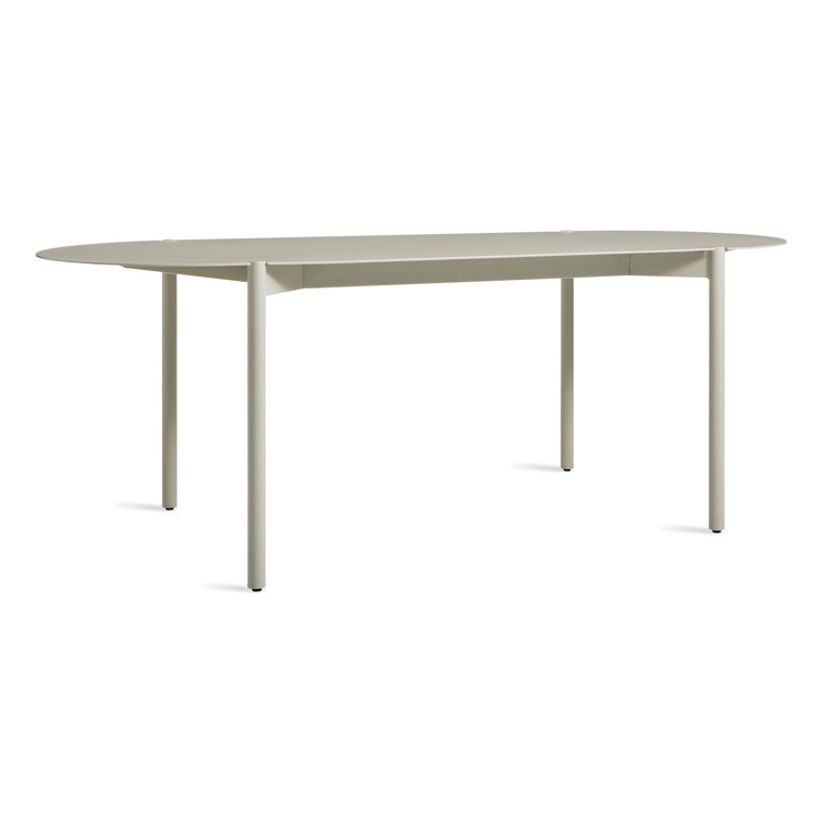 Putty Aluminum 82" Capsule Shape Dining Table