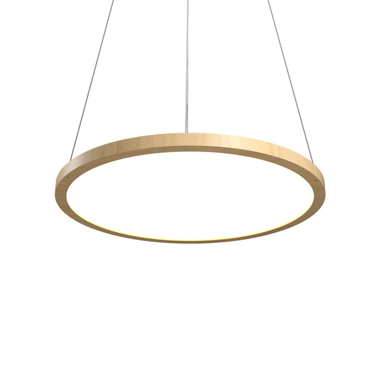 Maple Wood LED Circular Pendant Light