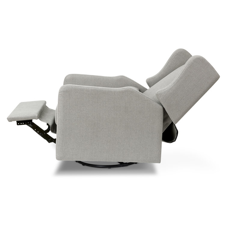 Arlo Performance Grey Linen Wood Swivel Recliner