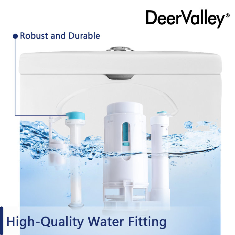 White Ceramic Dual Flush Elongated One-Piece Toilet