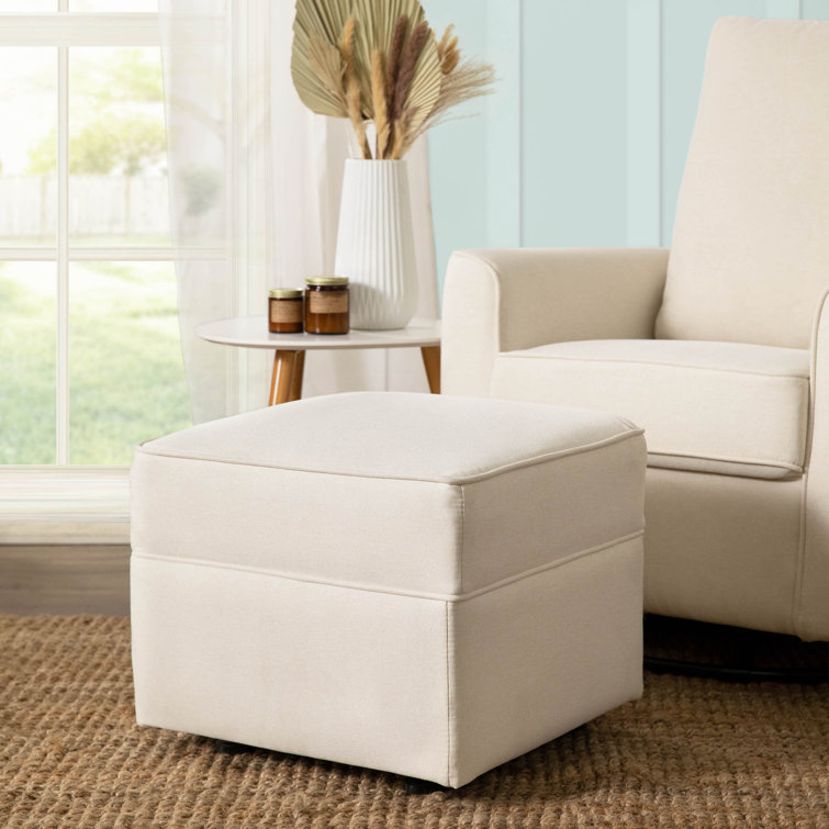 Cream Eco-Weave Upholstered Gliding Ottoman