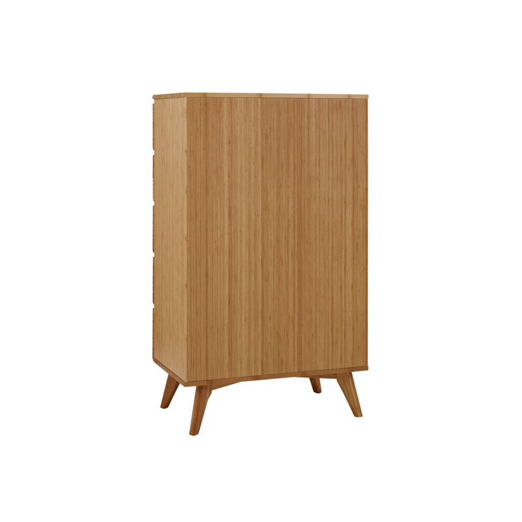 Caramelized Bamboo 5-Drawer Lingerie Chest with Soft Close Dovetail Drawers