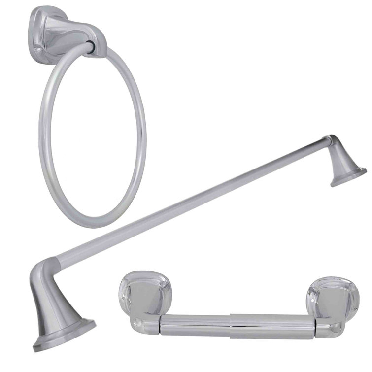 Chrome Finish 3-Piece Bathroom Hardware Set
