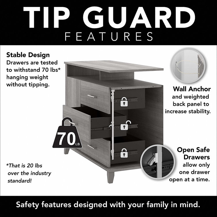 Platinum Gray 47'' Media Console with Open-Safe Drawers and Cabinet