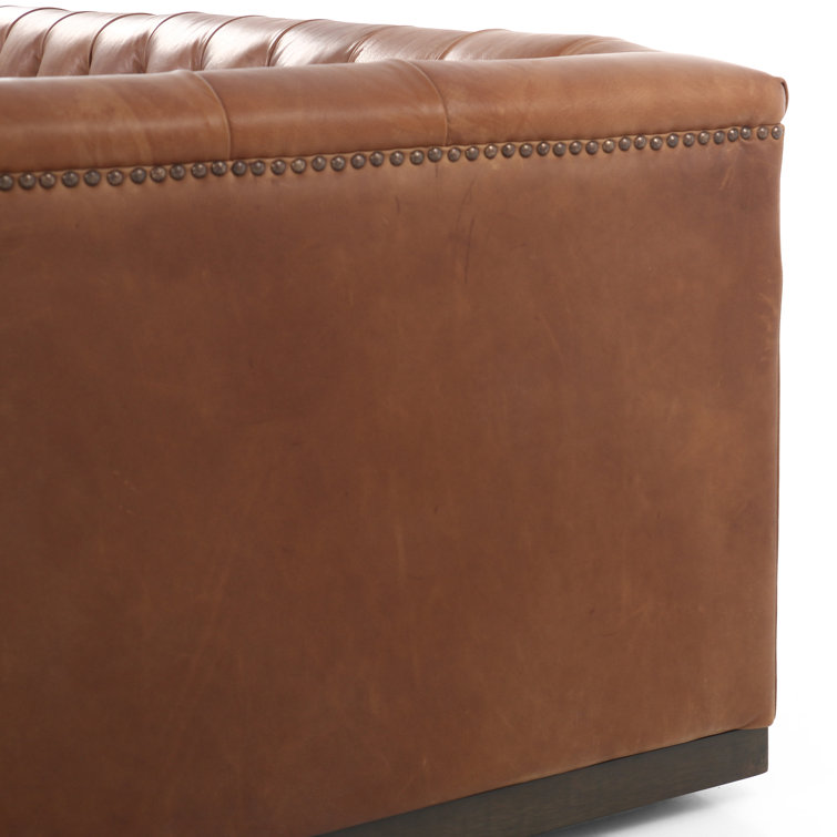 Heirloom Sienna Tufted Leather Sofa with Nailhead Detail