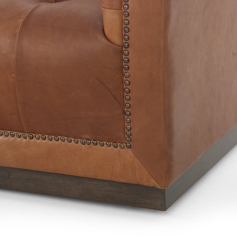 Heirloom Sienna Tufted Leather Sofa with Nailhead Detail