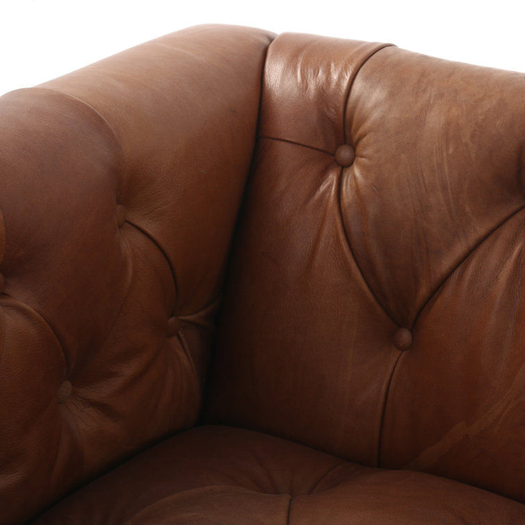 Heirloom Sienna Tufted Leather Sofa with Nailhead Detail