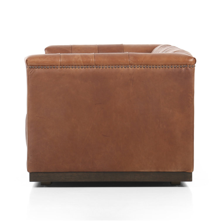 Heirloom Sienna Tufted Leather Sofa with Nailhead Detail