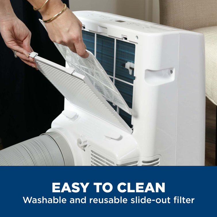 White Portable Air Conditioner with Remote and LED Control