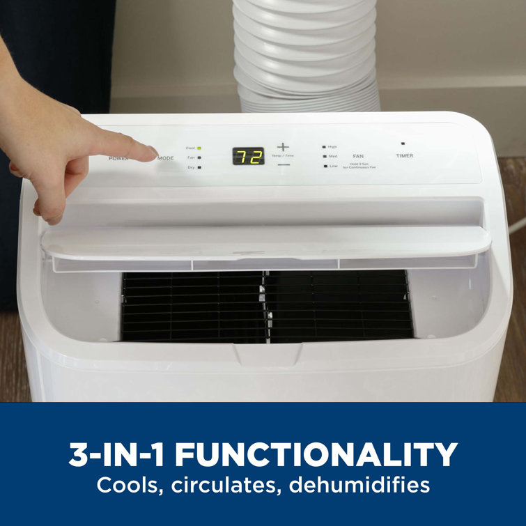 White Portable Air Conditioner with Remote and LED Control