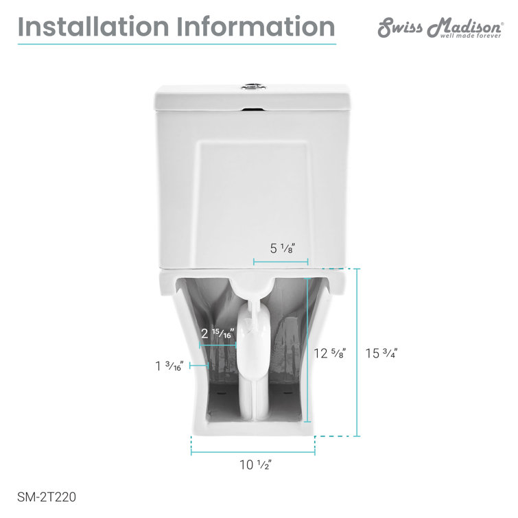 White Elongated Dual-Flush High Efficiency Two-Piece Toilet