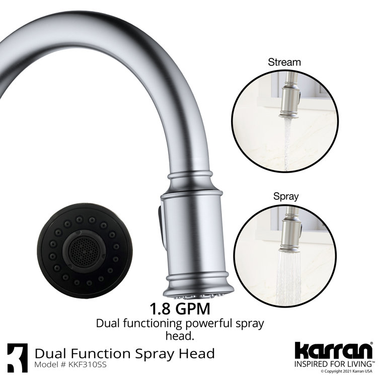 Auburn Stainless Steel Single Handle Pull Down Kitchen Faucet