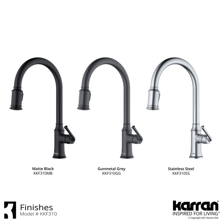 Auburn Stainless Steel Single Handle Pull Down Kitchen Faucet
