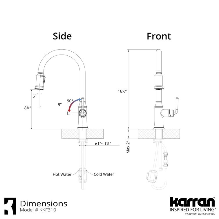 Auburn Stainless Steel Single Handle Pull Down Kitchen Faucet