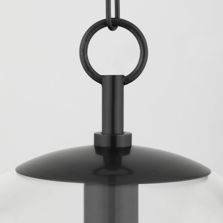 Old Bronze and Clear Glass Globe Pendant Light