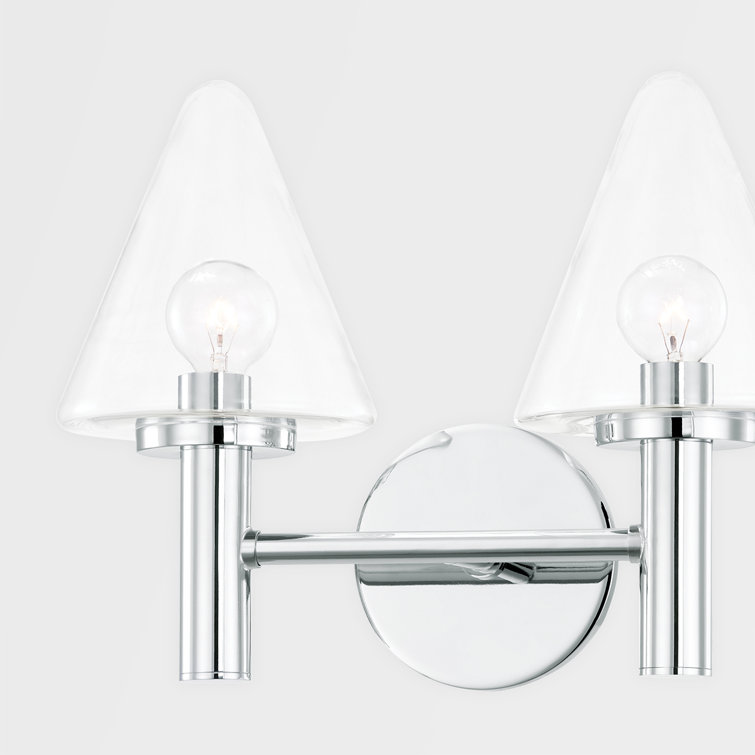 Polished Chrome Dual Light Vanity with Clear Glass Shades