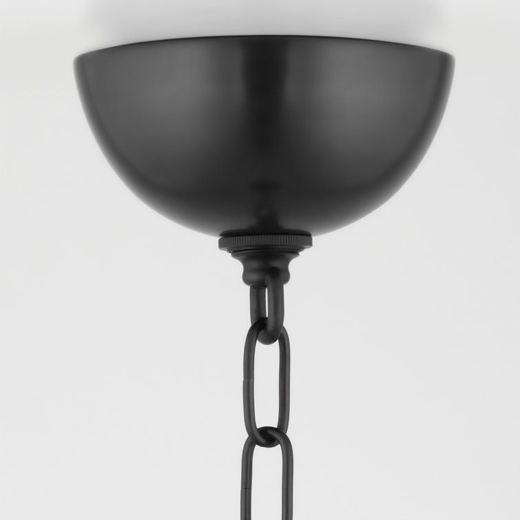 Old Bronze and Clear Glass Globe Pendant Light