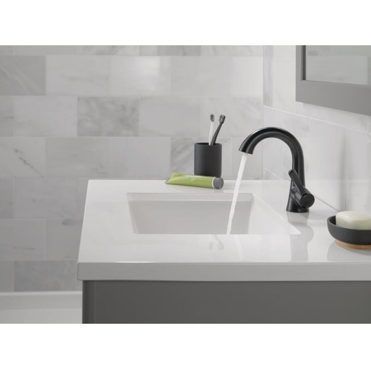 Esato Matte Black Single Handle Bathroom Faucet with Drain Assembly